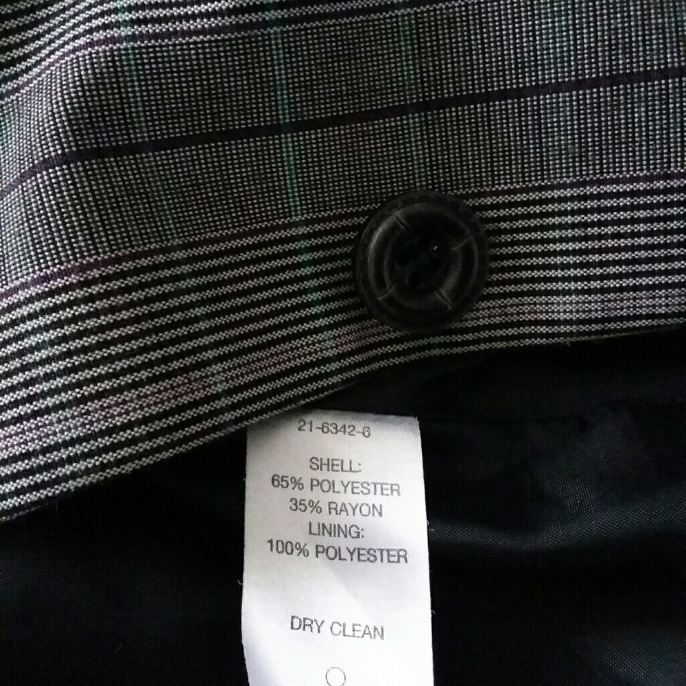 Plaid tartan blazer jacket patch pockets - Picture 2 of 8